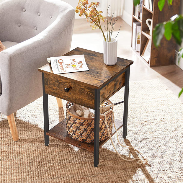 2-Tier Industrial Side Table