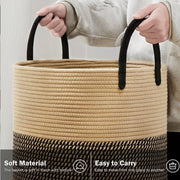 Large Woven Laundry Basket with Handles