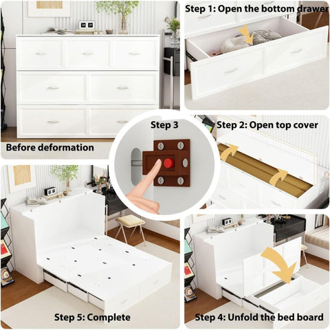 Folding bed cabinet