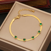 Women's Temperamental Emerald Love Earrings Necklace