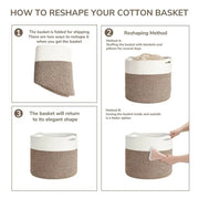 Two-toned Cotton Rope Laundry Basket