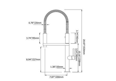 Single Hole High Arc Magnetic Kitchen Faucet Dual-Function Spray In Gold