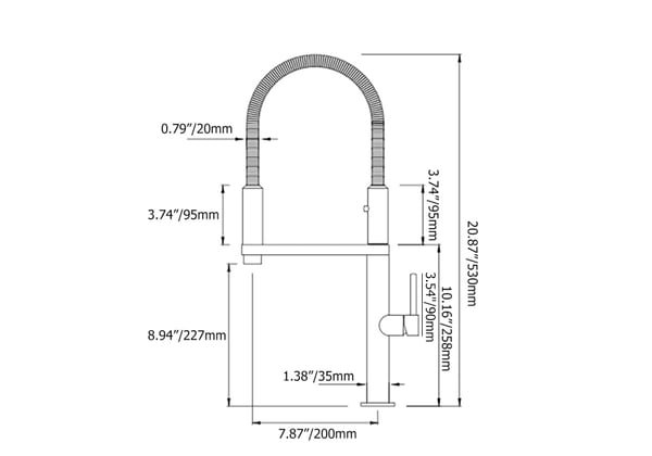 Single Hole High Arc Magnetic Kitchen Faucet Dual-Function Spray In Gold