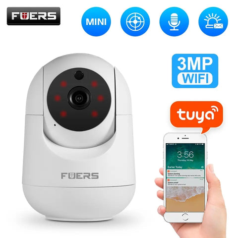 | Fuers 3MP WiFi-camera Tuya Smart Home Draadloze IP-bewakingscamera AI detecte