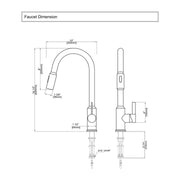 Copper Kitchen Pull-Down Faucet with 3 Water Outlet Modes-KF2204