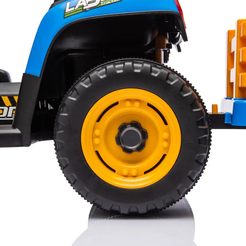 Kids 12v Elite Blue Sit on Battery Operated Tractor Tipper Trailer