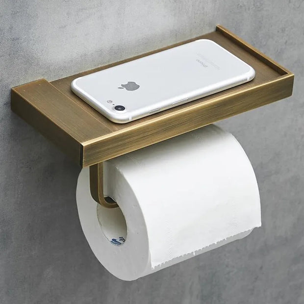 Tindbea Toilet Paper Holder with storage Double Roll Toilet Paper Holder with Shelf