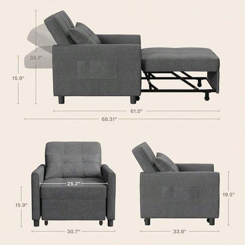 TrendsSleeper Sofa Chair Bed, Convertible Sofa