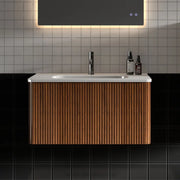 Hannemarie 30'' Wall Mounted Single Bathroom Vanity with Ceramic Top