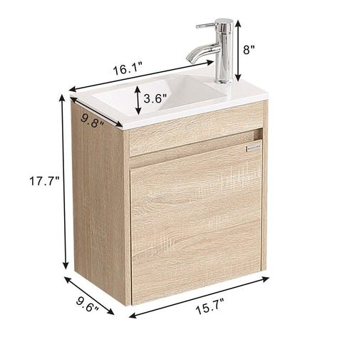 16.1'' Single Bathroom Vanity with Resin Top