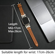 Genuine Leather Band for Apple Watch Ultra 2 49mm Series 9 8 7 45mm Correa Strap for iWatch 6 5 4 Se 3 44mm 42mm ultra Bracelet