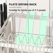 1pc Dish Rack, 2-Tier Detachable Dish Storage Rack With Drainboard Drip Line And Utensil Holders, Countertop Large Capacity Dish Drying Rack, For Kitchen Countertop, Kitchen Organizers And Storage, Kitchen Accessories