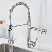 Uythner Kitchen Faucet Pull Out Side Sprayer Dual Spout Single Handle Mixer Tap Sink Crane 360 Rotation For Kitchen