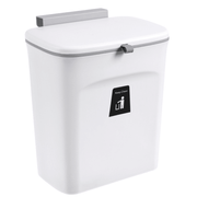 9L Cabinet Door Hanging Trash Can Slide Cover Garbage Bin Waste Storage for Kitchen Bedroom - MRSLM