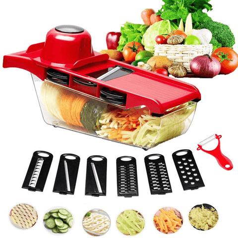 XYJ CCFG8901 Multi-Function Vegetable Cutter Steel Blade Mandoline Slicer Potato Peeler Carrot Cheese Grater Vegetable Slicing Tool - MRSLM