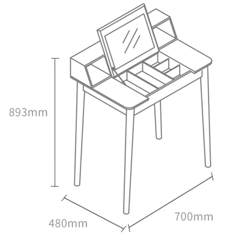 CHENGSHE Multi-Function Flip Desk Bedroom Dressing Wooden Table From