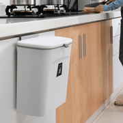 9L Cabinet Door Hanging Trash Can Slide Cover Garbage Bin Waste Storage for Kitchen Bedroom - MRSLM