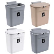 9L Cabinet Door Hanging Trash Can Slide Cover Garbage Bin Waste Storage for Kitchen Bedroom - MRSLM