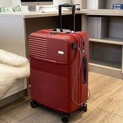 Nieuw Front Opening Boarding Koffer Mannen Vrouwen 20/24/26 Inch Lichtgewicht Trolley Reisbagage Mode Usb Opladen Bagage