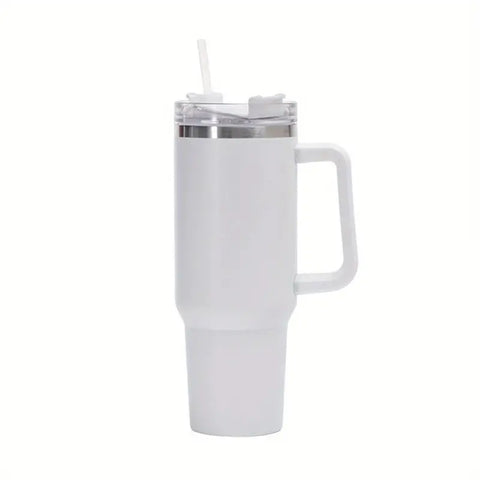 1pc Stainless Steel Straw Cup Thermocooler Vacuum Flask With Handle And Straw - Reusable Stainless Steel Straw Tumbler For Hot And Cold Beverages - Double-Walled Insulated Water Cup For Maximum Temperature Control