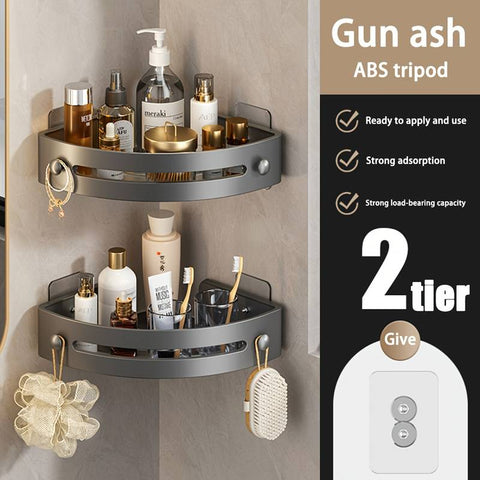 No-Drill Bathroom Corner Storage Shelves - 1/2/3 Pieces