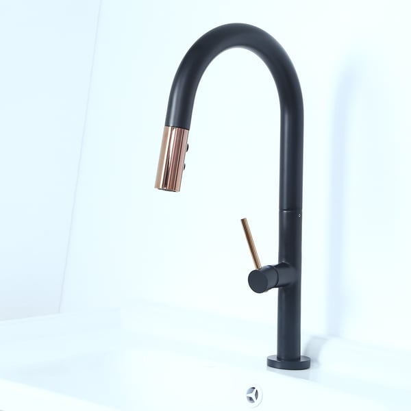 Kitchen Faucet And Touch                                      |Double Function|                                                        Black & Rose Gold