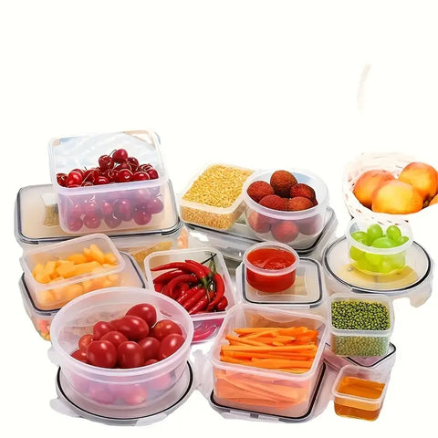 24-Piece Kitchen Storage Container Set - Microwave Safe, Freshness-Keeping Lunch Boxes With Labels & Marker Pen
