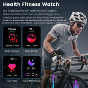 LIGE Outdoor Sports Fitness Smartwatch For Men 1.96 Inch Screen Bluetooth Calling Waterproof Watches Blood Oxygen Reloj Hombre