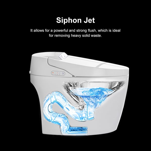 Modern Smart One-Piece 1.28 GPF Floor Mount Elongated Automatic Smart Bidet Toilet Seat