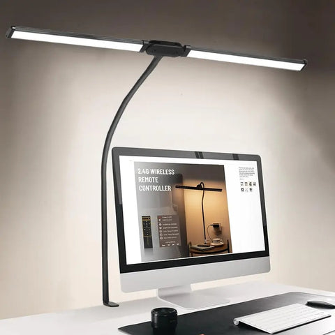 Double Head LED Clip Desk Lamp Architect Table Lamp for Home Office Lighting 3 Color Mode and 10 Dimmable Eye Protect Desk lamps