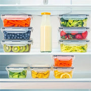 24-Piece Kitchen Storage Container Set - Microwave Safe, Freshness-Keeping Lunch Boxes With Labels & Marker Pen
