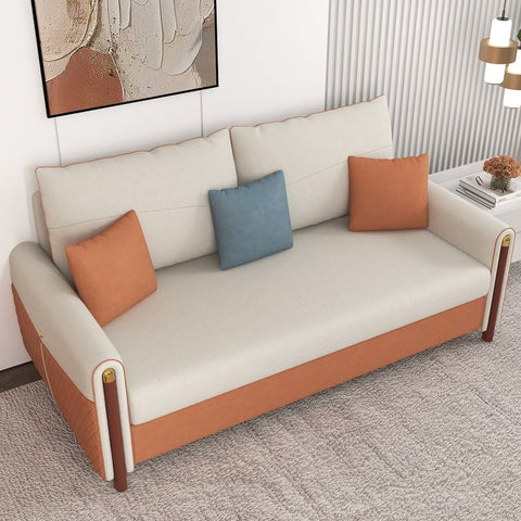 71" Queen 2-Seater Leath-aire Sleeper Sofa