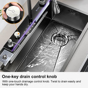 Black drop-In Workstation Kitchen Sink With Accessories