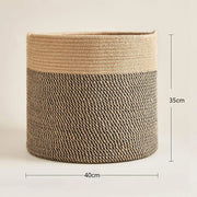 Two-toned Cotton Rope Laundry Basket