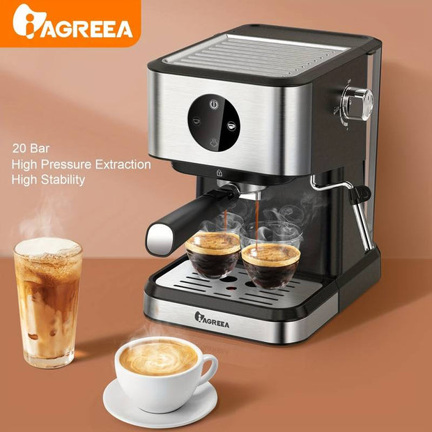 High-Performance 20-Bar Espresso Machine with Steam Wand