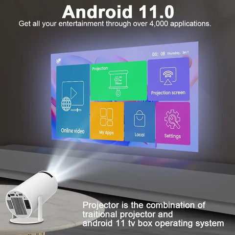 Magcubic Projector Hy300 Pro 4K Android 11 Dual Wifi6 260Ansi Allwinner H713 Bt 5.0 1080P 1280*720P Home Cinema Outdoor Projetor