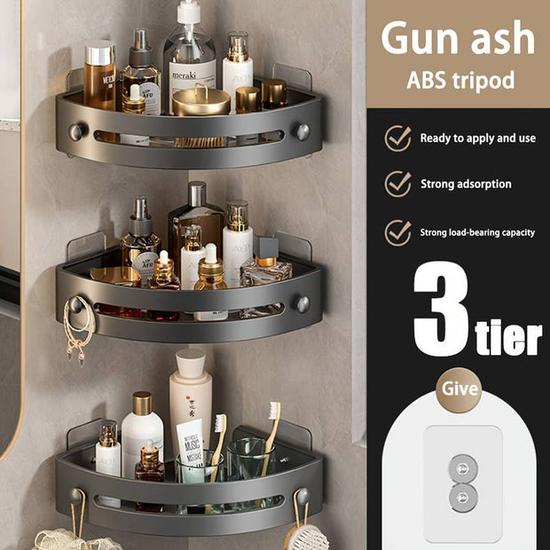 No-Drill Bathroom Corner Storage Shelves - 1/2/3 Pieces