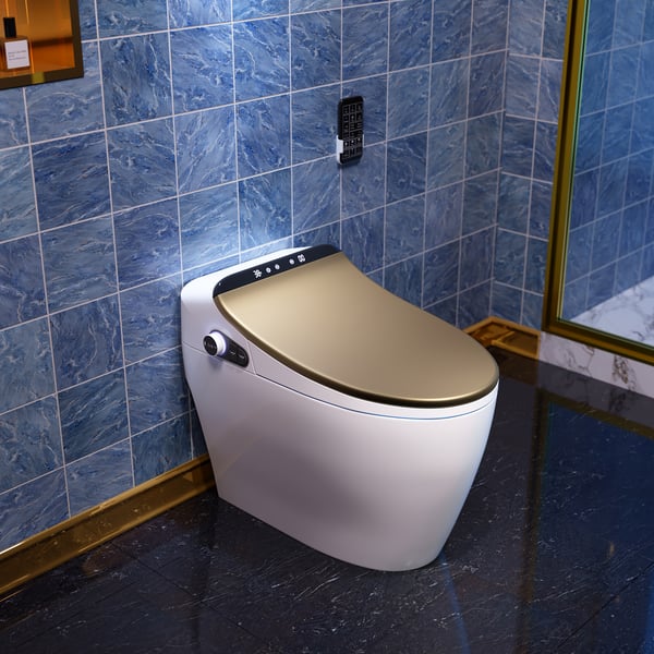 Modern Smart Toilet One-Piece 1.27 GPF Floor Mounted Elongated Toilet And Bidet Seat