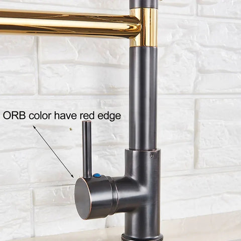 Rose Gold Dual-Handle Kitchen Faucet. || Matching Hot Cold Bath