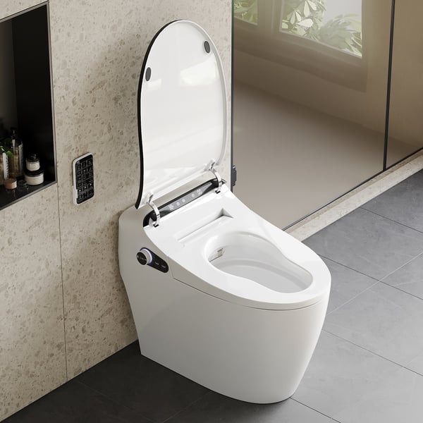 Modern Smart Toilet One-Piece 1.27 GPF Floor Mounted Elongated Toilet And Bidet Seat