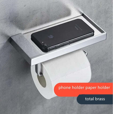 Tindbea Toilet Paper Holder with storage Double Roll Toilet Paper Holder with Shelf