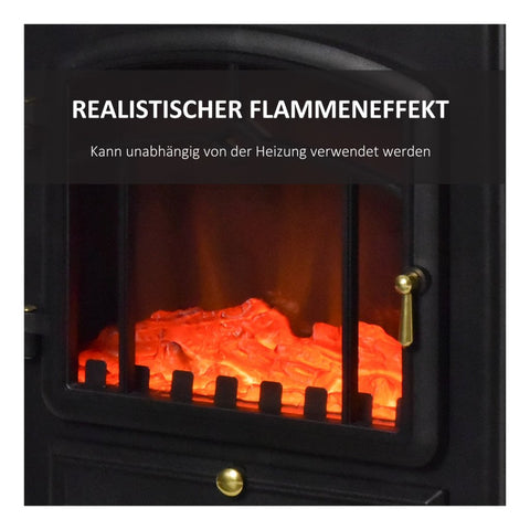 Elektrocamine kachel vlameffect 1000/2000 W oververhitting bescherming zwart 45 x 28 x 54 cm