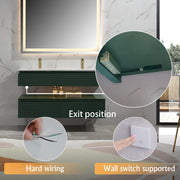 Lumino 48" Modern Double Bathroom Vanity with Engineered Stone Top and Light US
