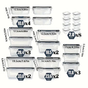 24-Piece Kitchen Storage Container Set - Microwave Safe, Freshness-Keeping Lunch Boxes With Labels & Marker Pen