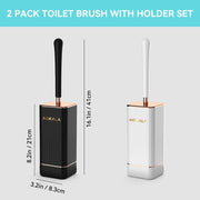 Elegant Toilet Brush  Holder Set - Long Ergonomic Handle, Modern