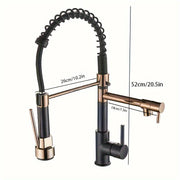 Rose Gold Dual-Handle Kitchen Faucet. || Matching Hot Cold Bath