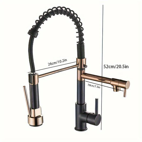 Rose Gold Dual-Handle Kitchen Faucet. || Matching Hot Cold Bath