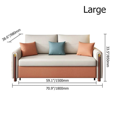 71" Queen 2-Seater Leath-aire Sleeper Sofa