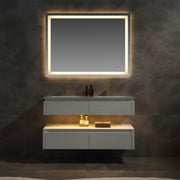 Lumino 48" Modern Double Bathroom Vanity with Engineered Stone Top and Light US