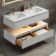 Lumino 48" Modern Double Bathroom Vanity with Engineered Stone Top and Light US